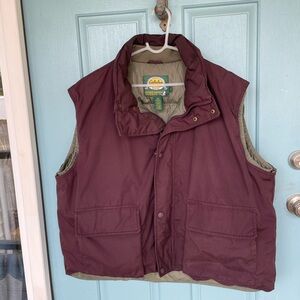 Cabela's Men's Premier Northern Goose Down Vest, Size 2XL, Plum/Olive, EXCELLENT
